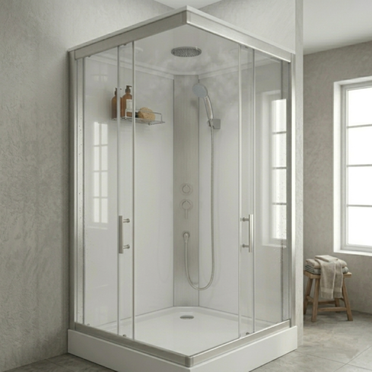 Душовий бокс KO&PO 175 F, 90×90, з матовим та білим склом 5 мм